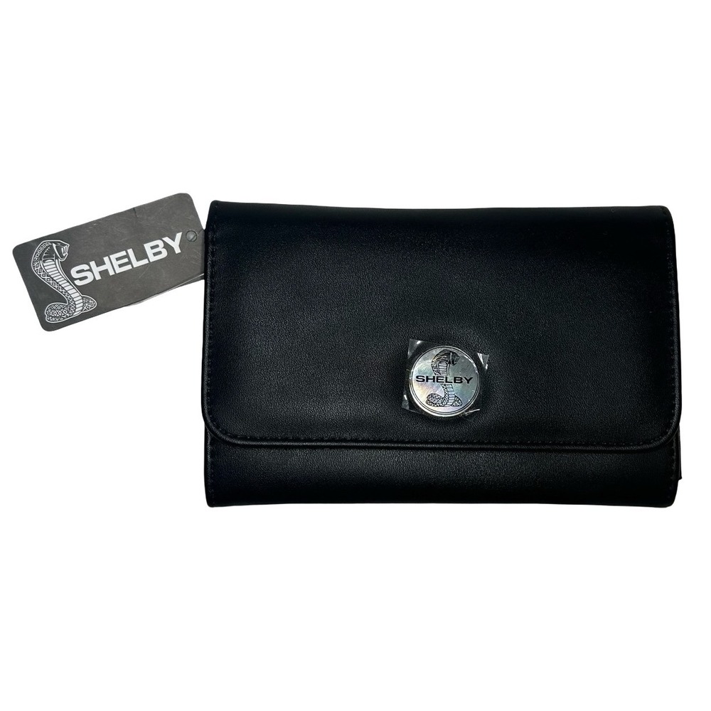 Shelby Cobra Black Faux Leather Wallet Magnetic Snap Closure Automotive NWT